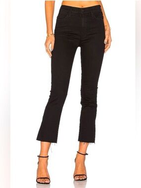 Mother The Insider Crop in Not Guilty Black Denim Jeans 28